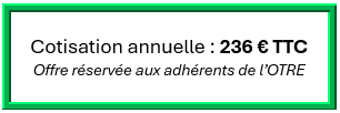 Cotisation annuelle 236€ TTC